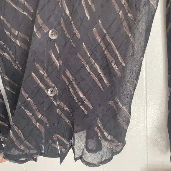 Sheer Tie Blouse Ethereal Boho Whimsigoth Y2K Fairy‎ Grunge Top L NWT Romantic - Picture 8 of 10